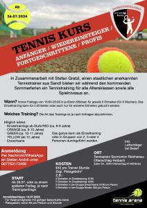 Tennis-Training in den Sommerferien